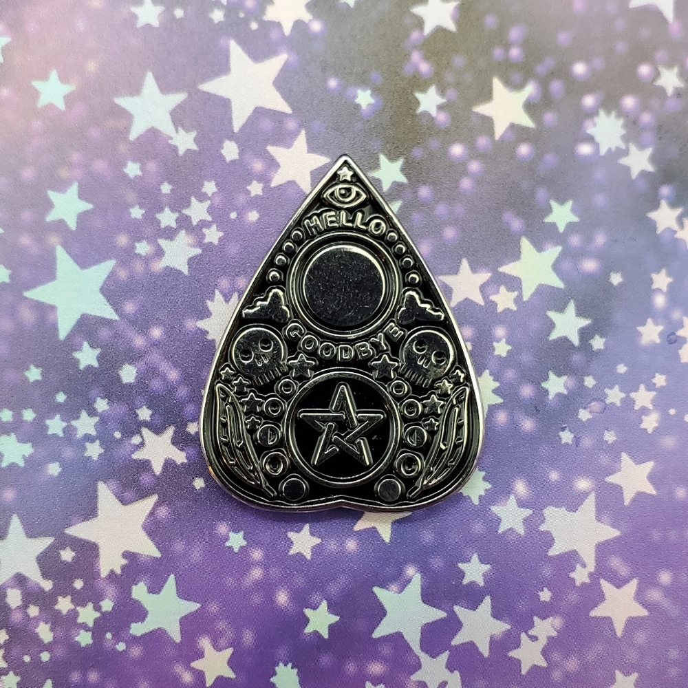 Skeleton Ouija Planchette Enamel Pin